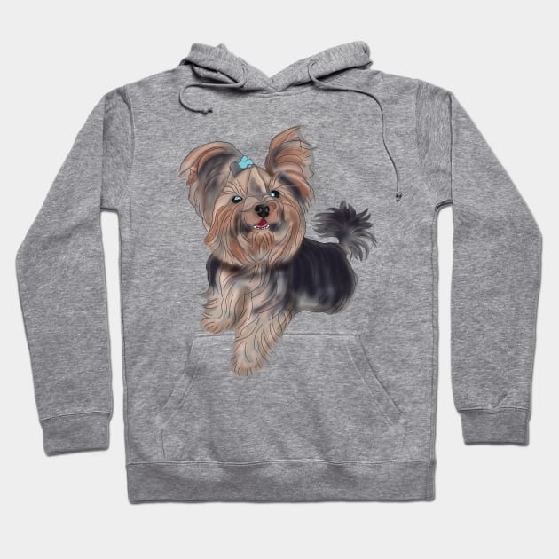 Yorkshire Terrier, cute sketch Hoodie by KateQR